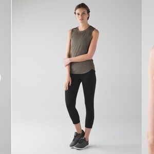 Lululemon In A Cinch Tank Top Heathered Fatigue Green Racerback Sz 6?